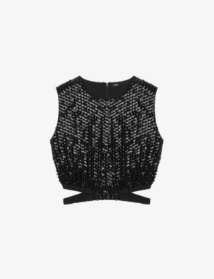 Lassul sequinned stretch-crepe top(9462068)