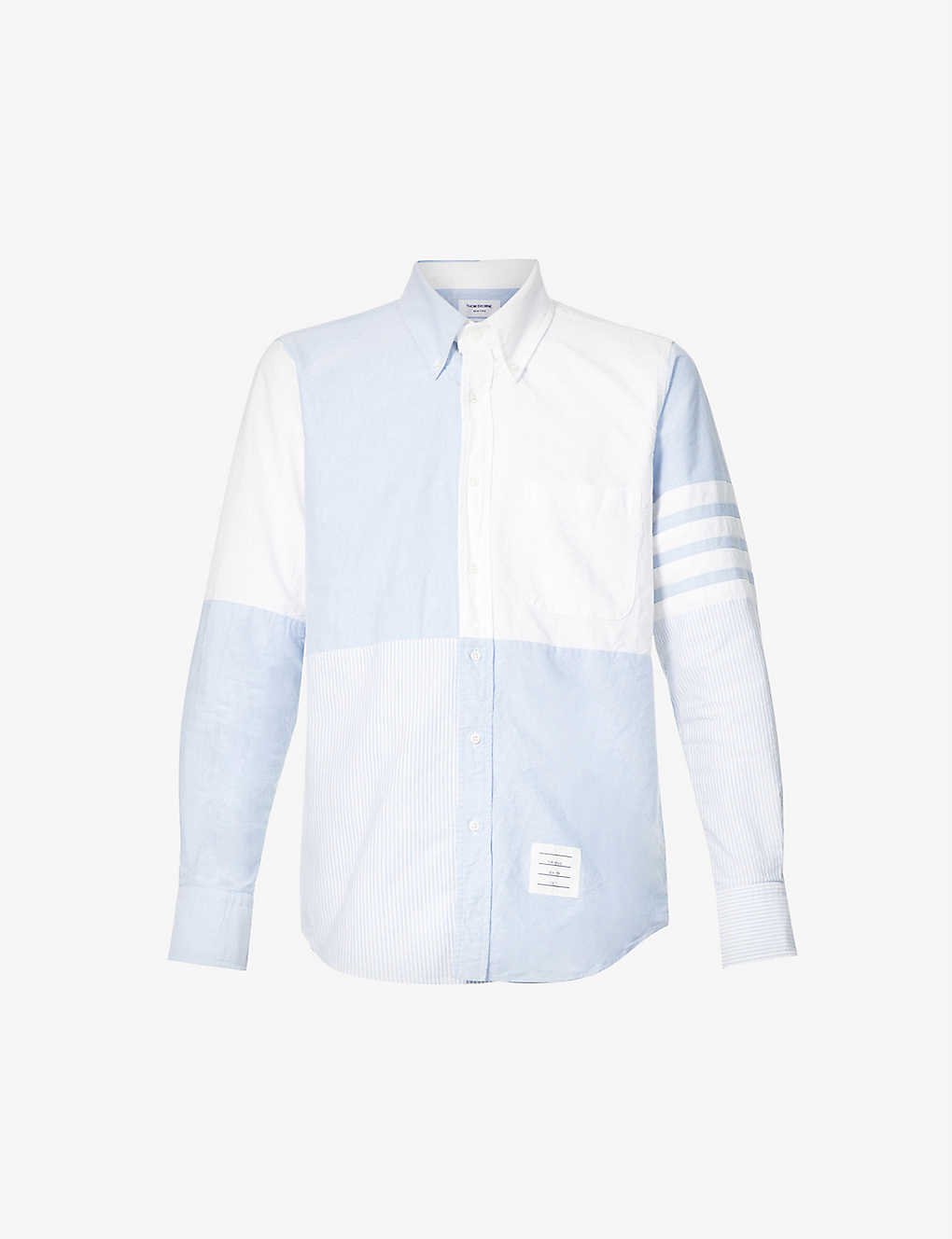 Quarter Split striped-pattern cotton shirt(9346516)