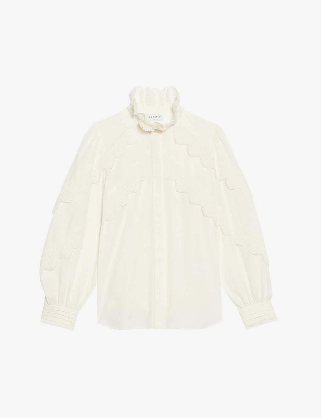 Suzan lace-trimmed cotton-poplin shirt(9392560)