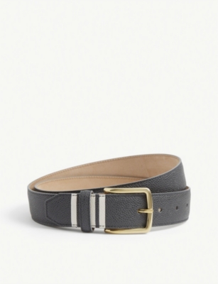 Branded grained-leather belt(9301242)
