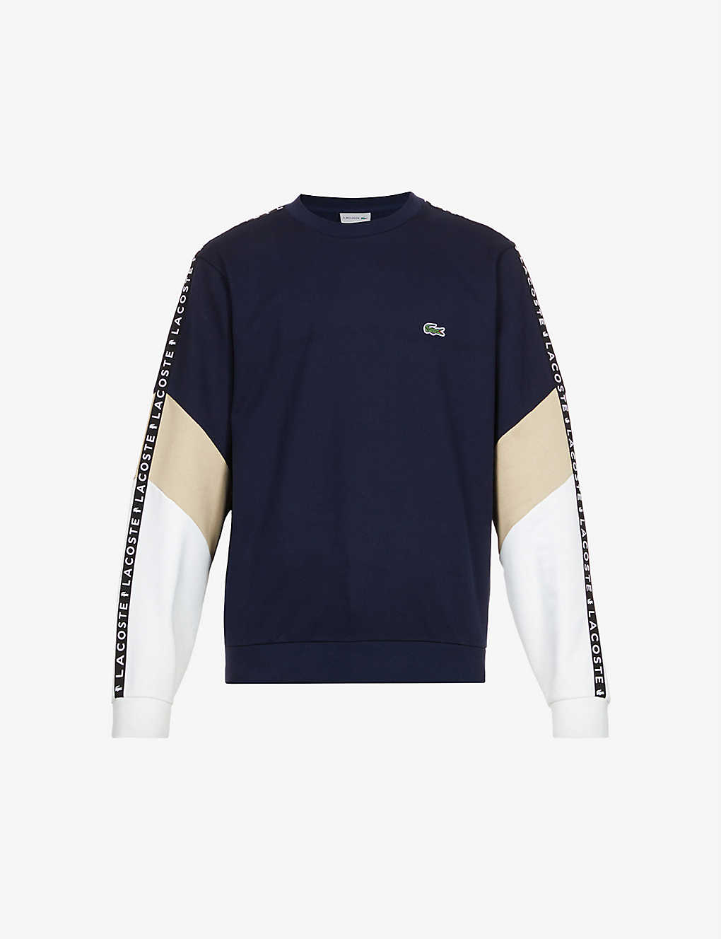 Colour-blocked logo-embroidered cotton-blend sweatshirt(9462395)