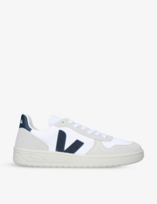 VEJA: Men’s V-10 logo-embroidered suede and mesh low-top trainers
