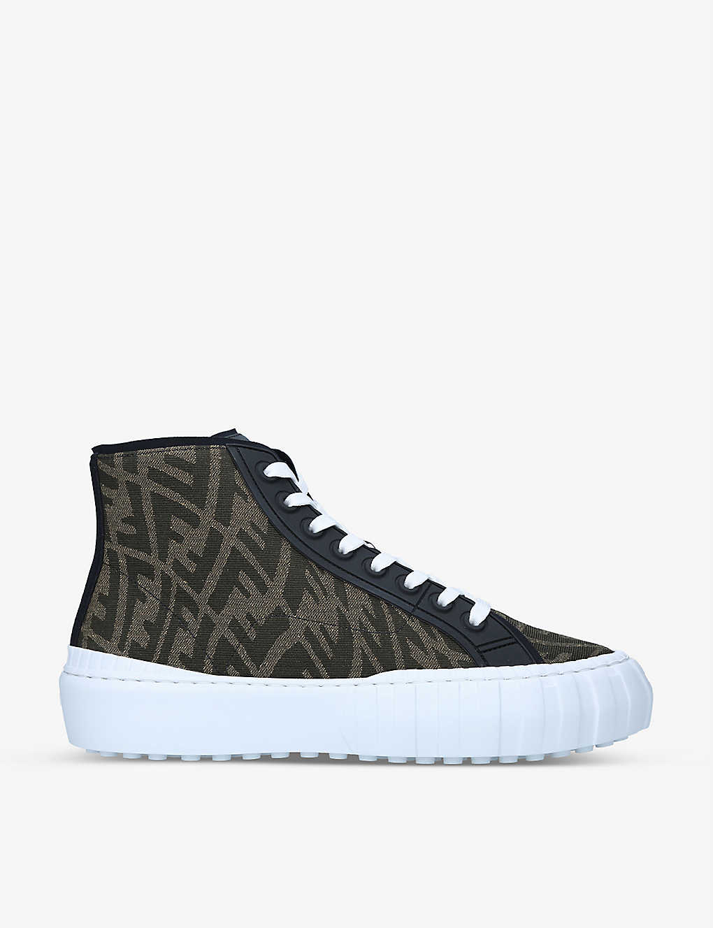 Force brand-print woven high-top trainers(9269657)