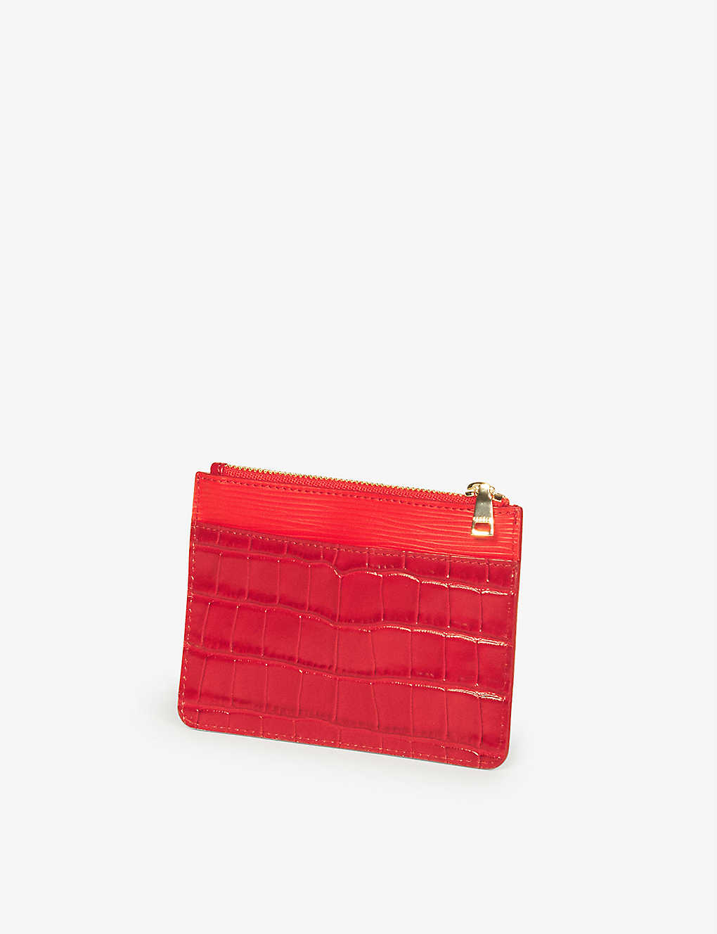 Slide croc-embossed leather purse(9469650)