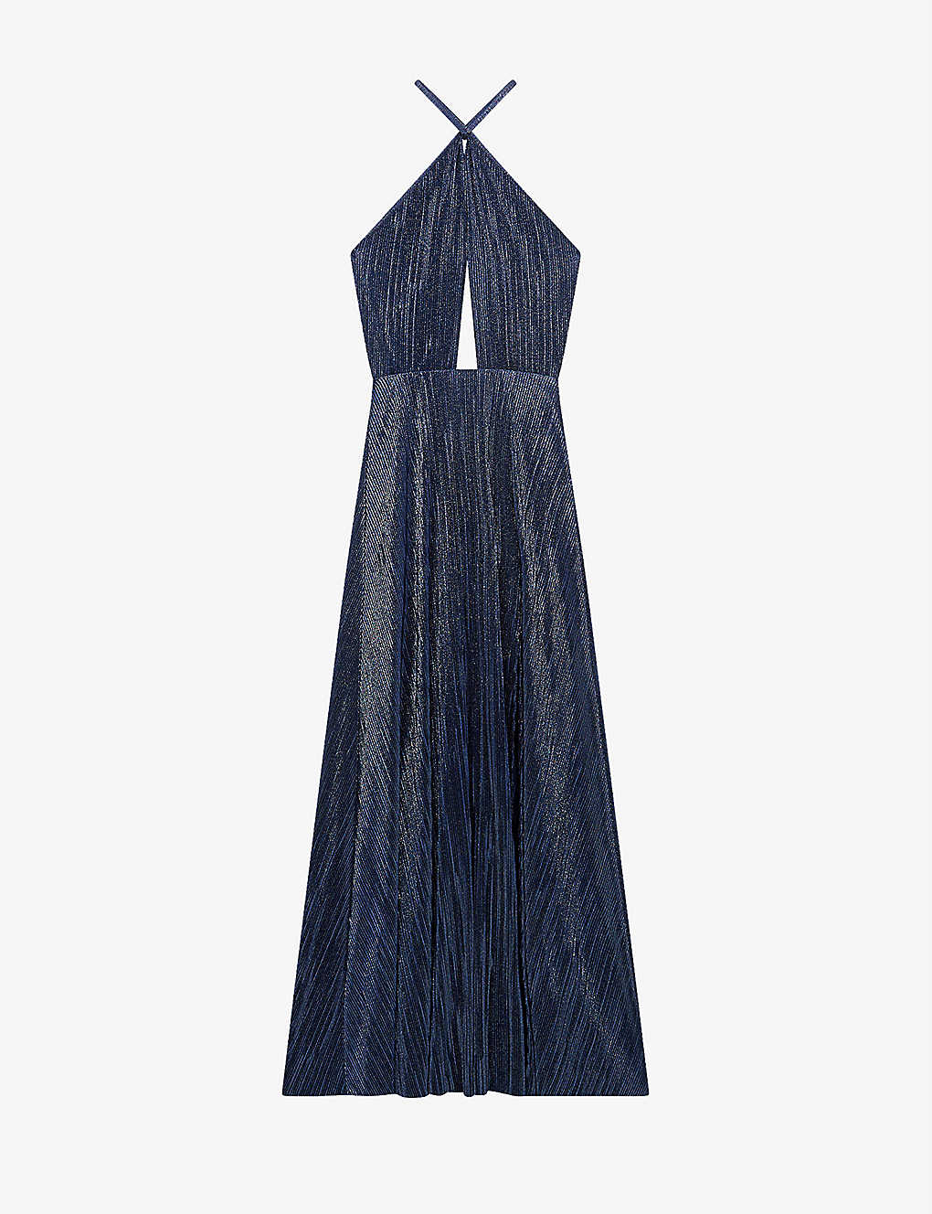 Rustina cut-out pleated-lamé woven dress(9462104)