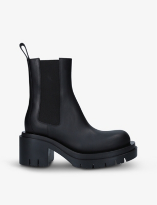Lug heeled leather ankle boots(9318325)