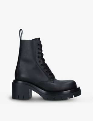 Lug lace-up leather combat ankle boots(9318870)