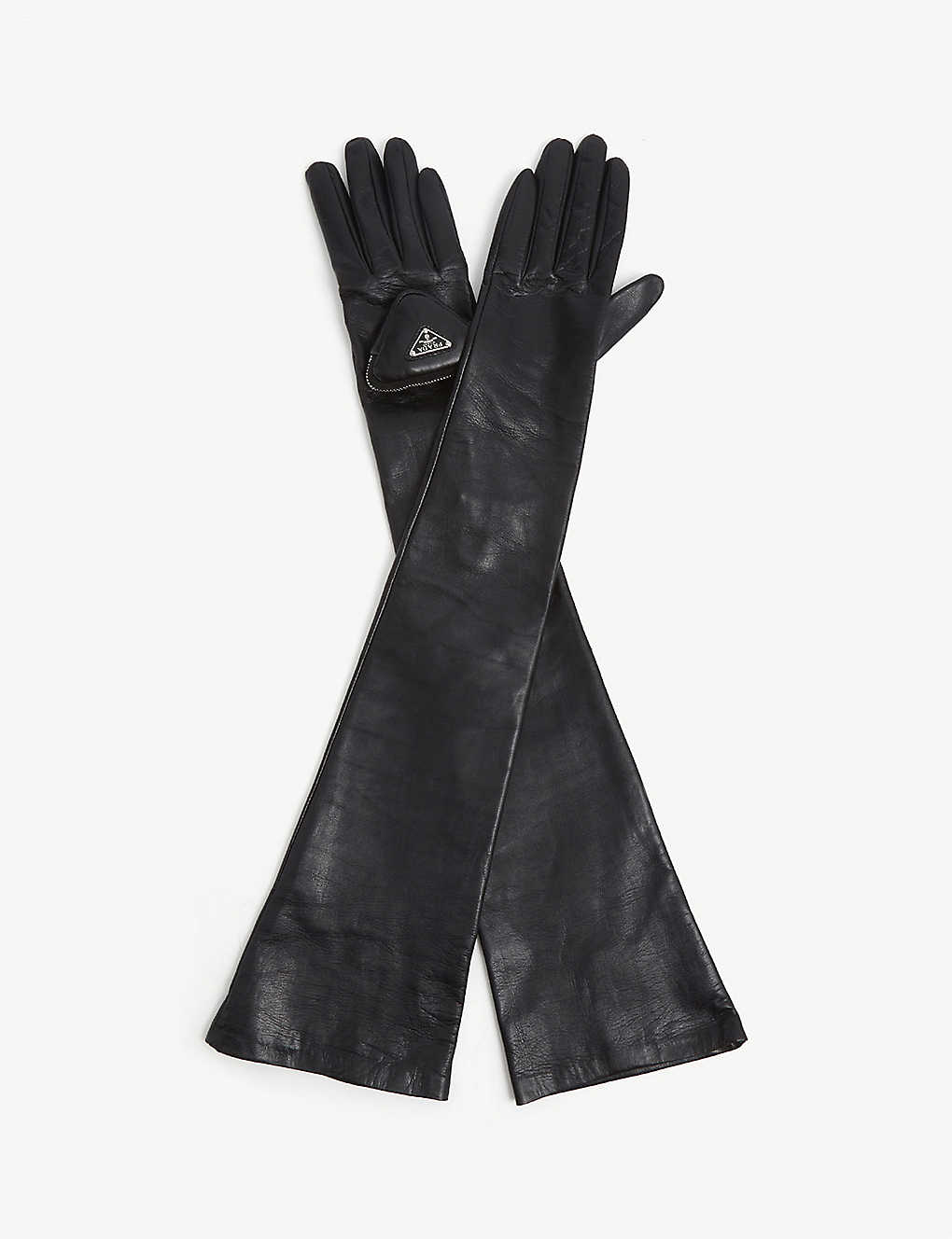 Pouch-embellished leather gloves(9357521)