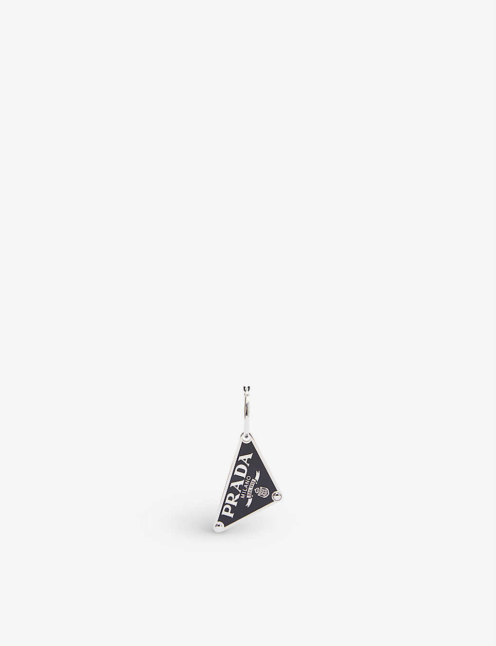 Left logo-print sterling-silver hoop earrings(9308474)