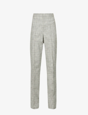 Lirokia slim-fit high-rise cotton-blend twill trousers(9307226)