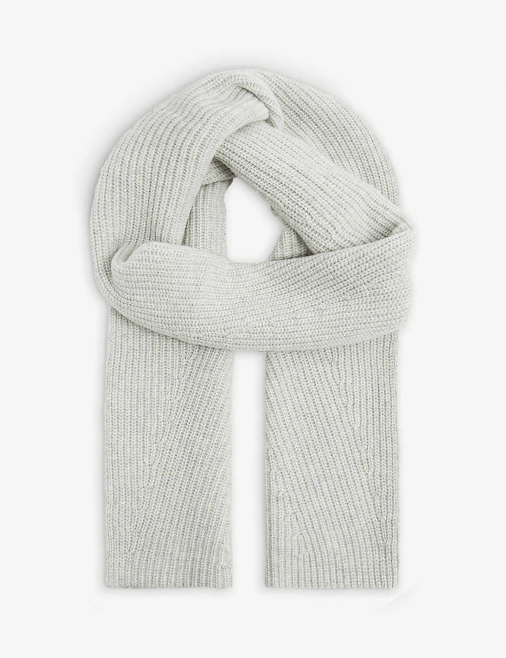 Textured ribbed recycled wool-blend scarf(9402662)