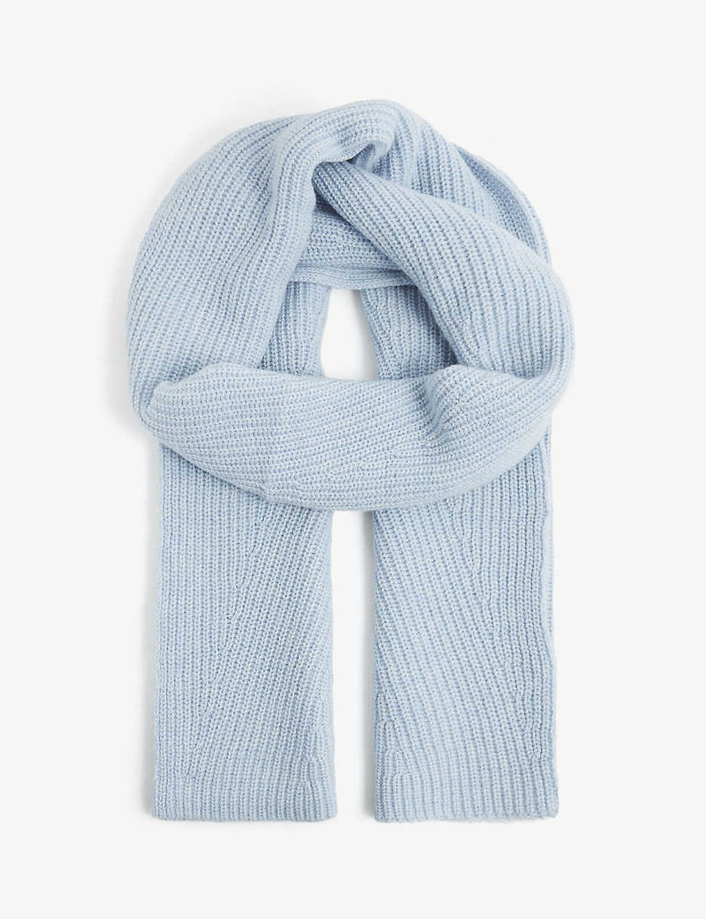 Textured ribbed recycled wool-blend scarf(9402668)