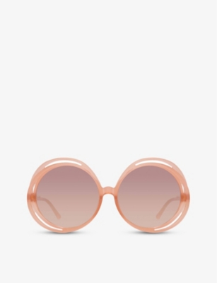 LINDA FARROW: Ellen round-frame acetate sunglasses