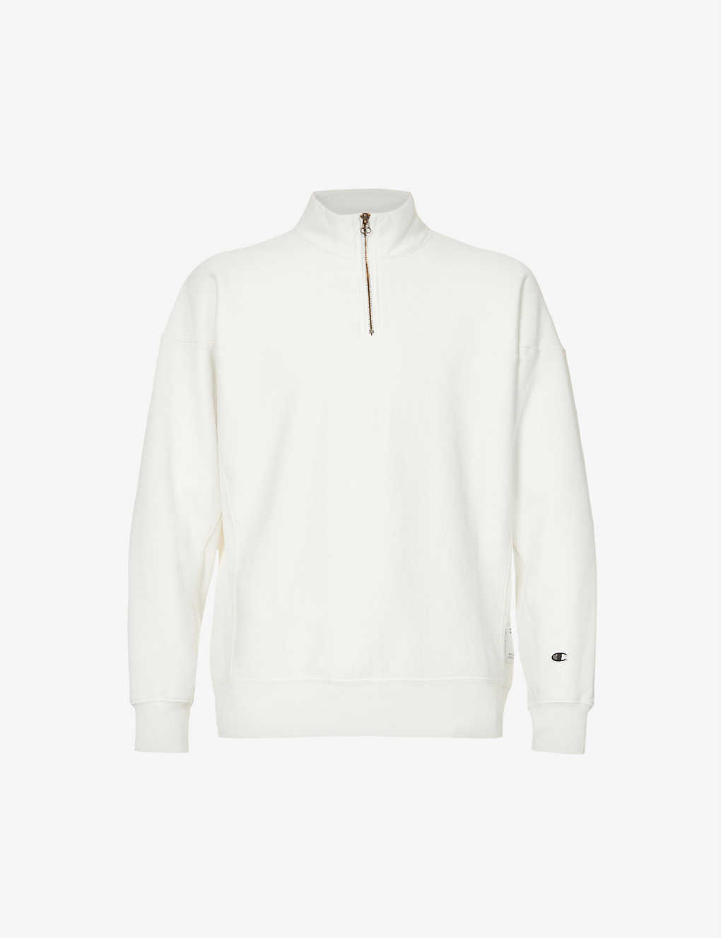 Half-zip high-neck cotton-blend sweatshirt(9424833)
