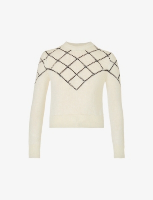 Geometric-print wool-blend jumper(9360224)