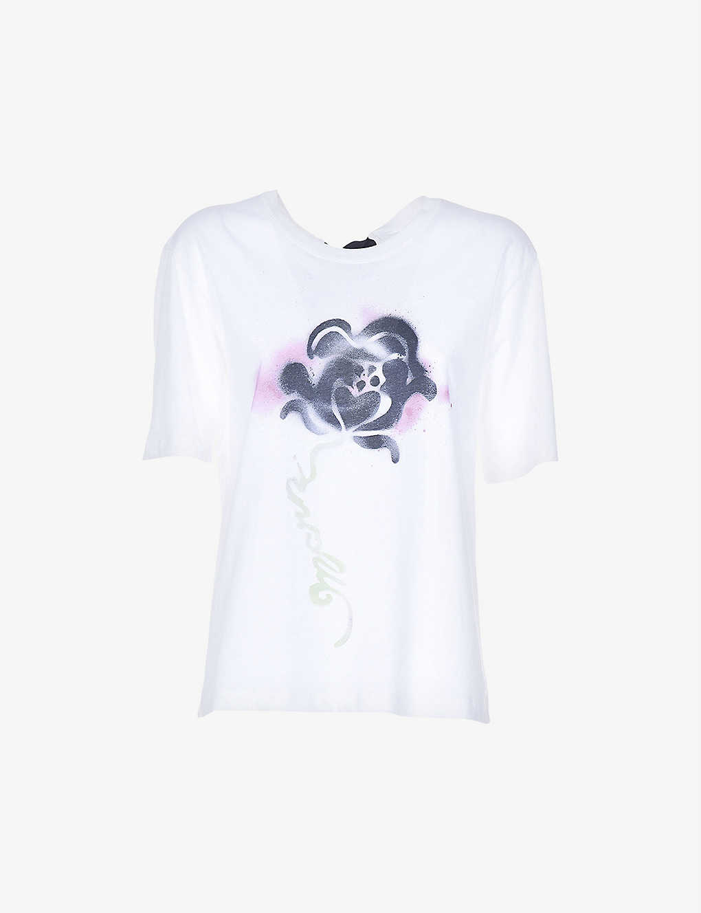 Stencil Flower-print cotton-jersey T-shirt(9430610)