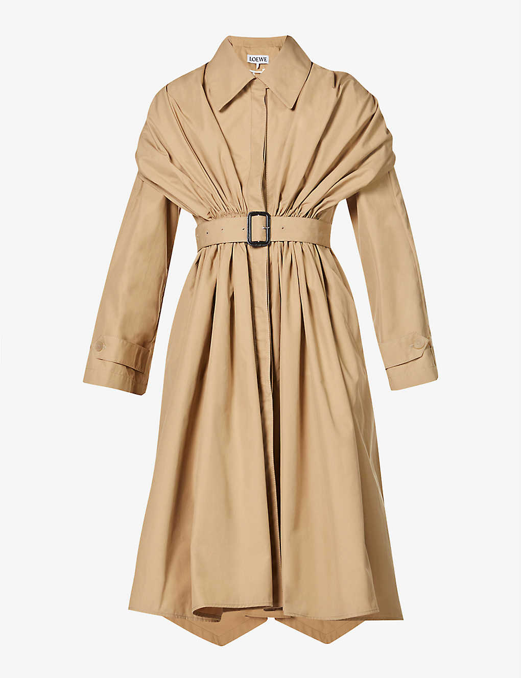 Belted cotton trench coat(9360236)