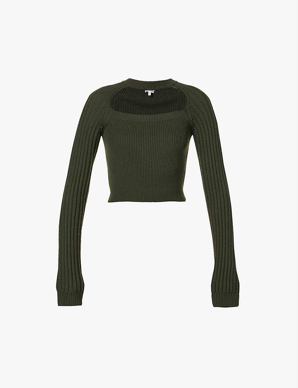Cut-out cropped wool-blend jumper(9369088)