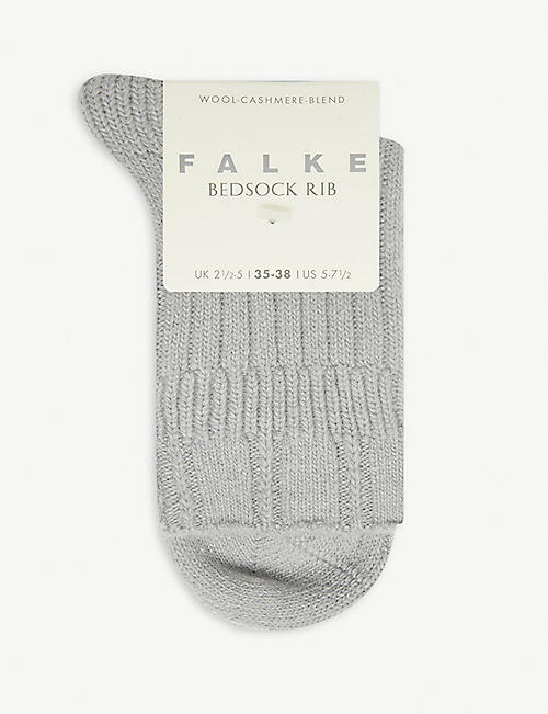 FALKE: Bedsock ribbed knitted wool-blend socks