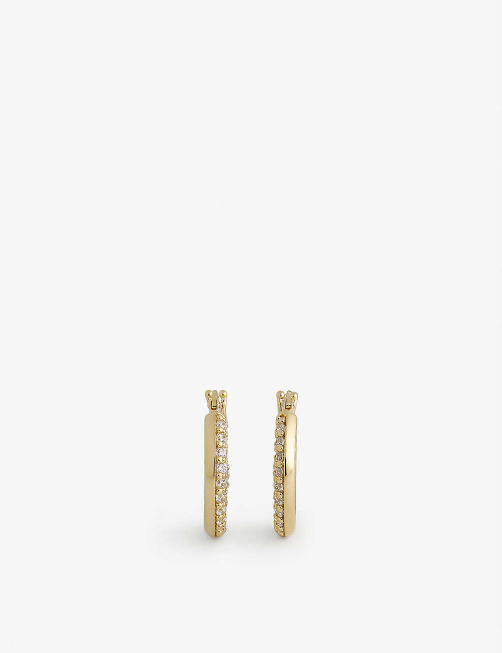 F Is Fendi round gold-tone bronze and zircon earrings(9451037)