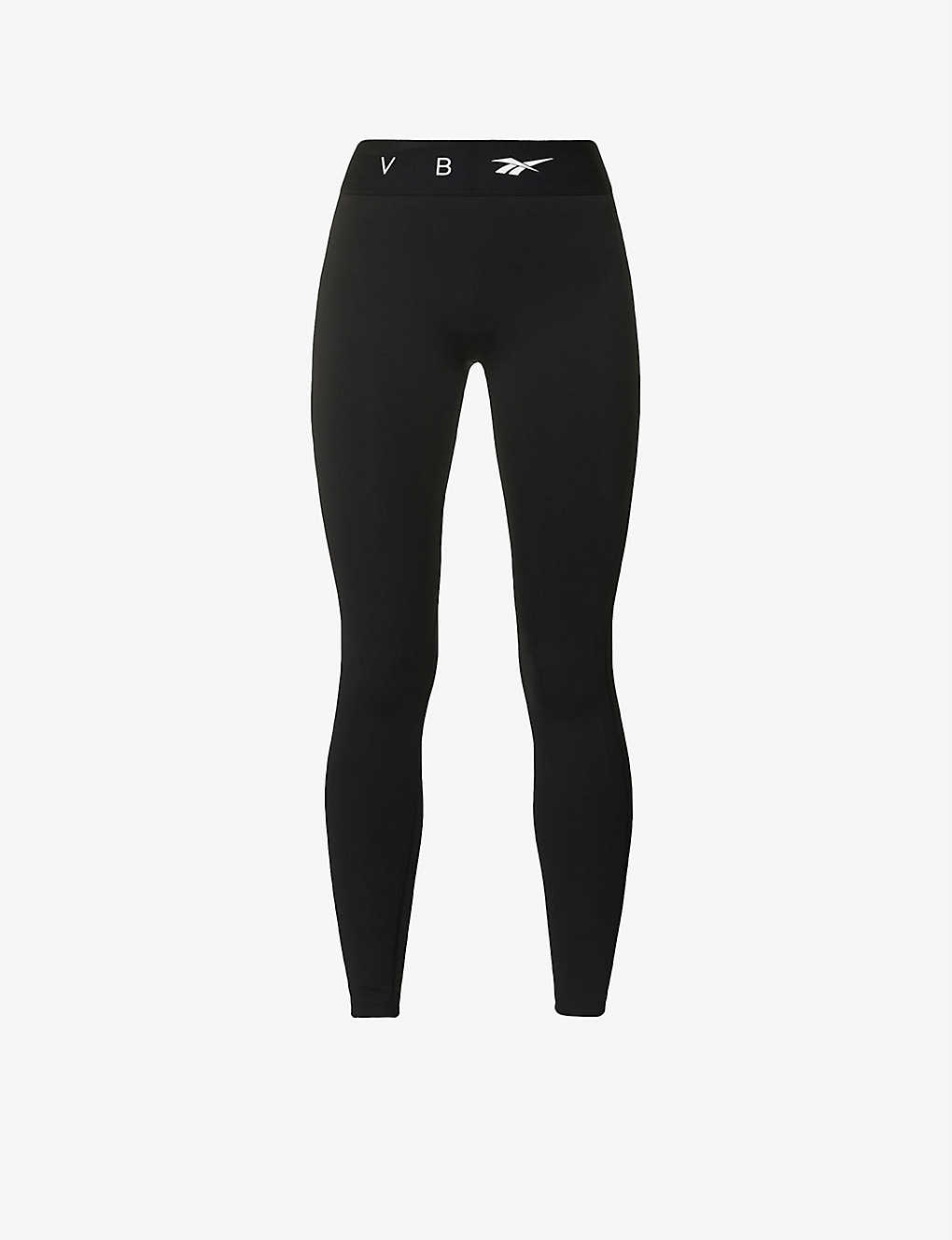 Branded high-rise stretch-recycled-polyester leggings(9331471)
