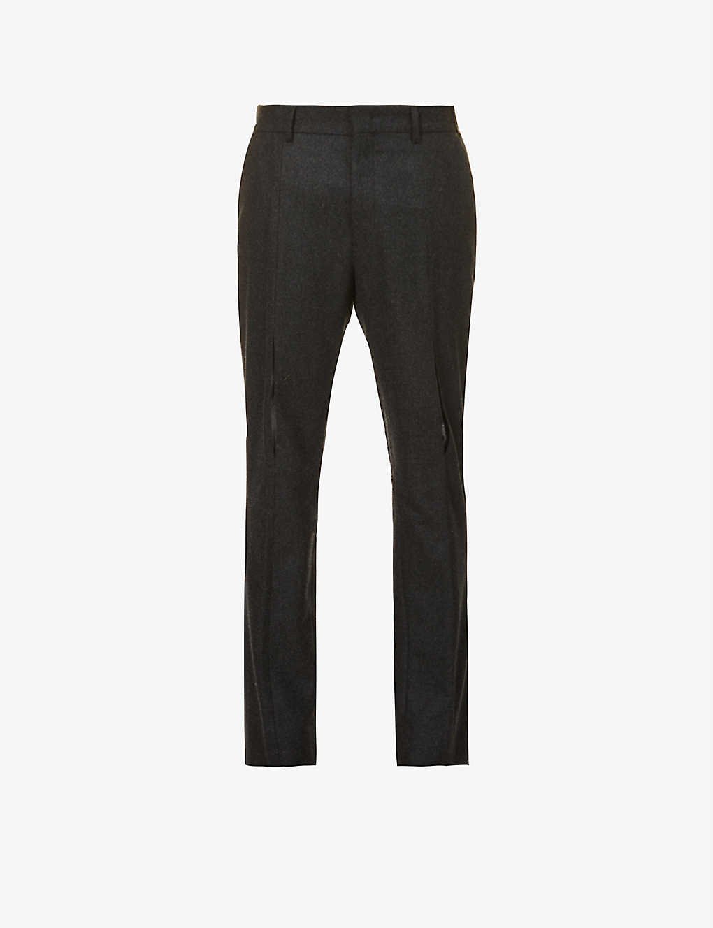 Regular-fit centre-split wool trousers(9377323)
