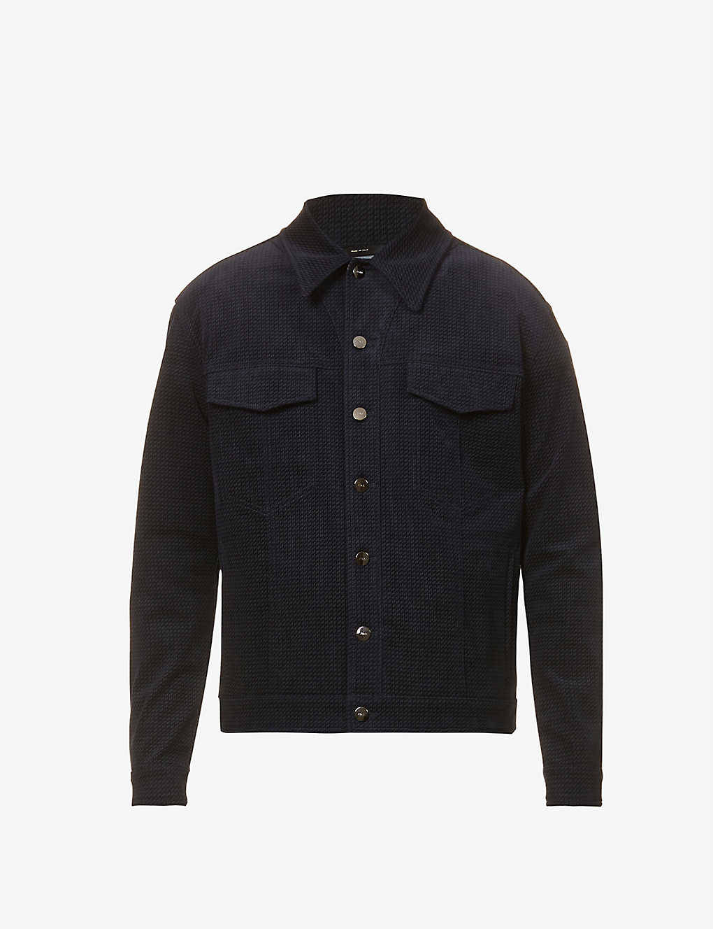Branded geometric-pattern cotton-blend shirt(9378656)