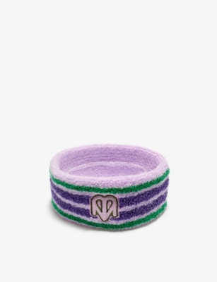 Maje x Varley Bonneterie striped cotton-blend headband(9426114)
