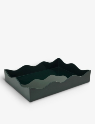 THE LACQUER COMPANY: Belles Rives scalloped-edge large lacquer tray 42cm x 58cm