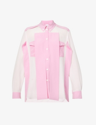 Panelled relaxed-fit silk shirt(9440929)