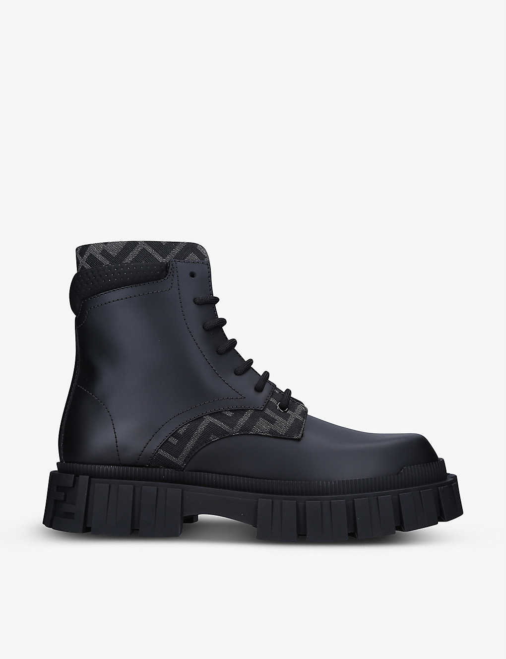 Force logo-embroidered leather biker boots(9449559)