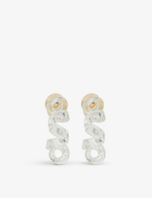 Twist sterling silver and resin hoop earrings(9369485)