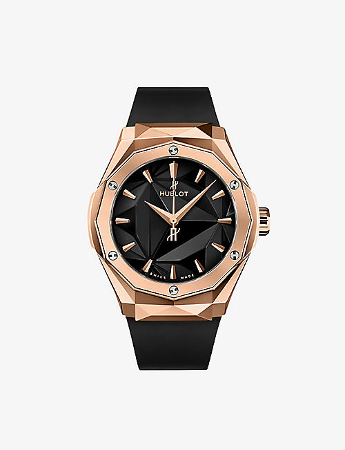 HUBLOT: 550.OS.1800.RX.ORL19 Classic Fusion 18ct rose-gold and rubber automatic watch