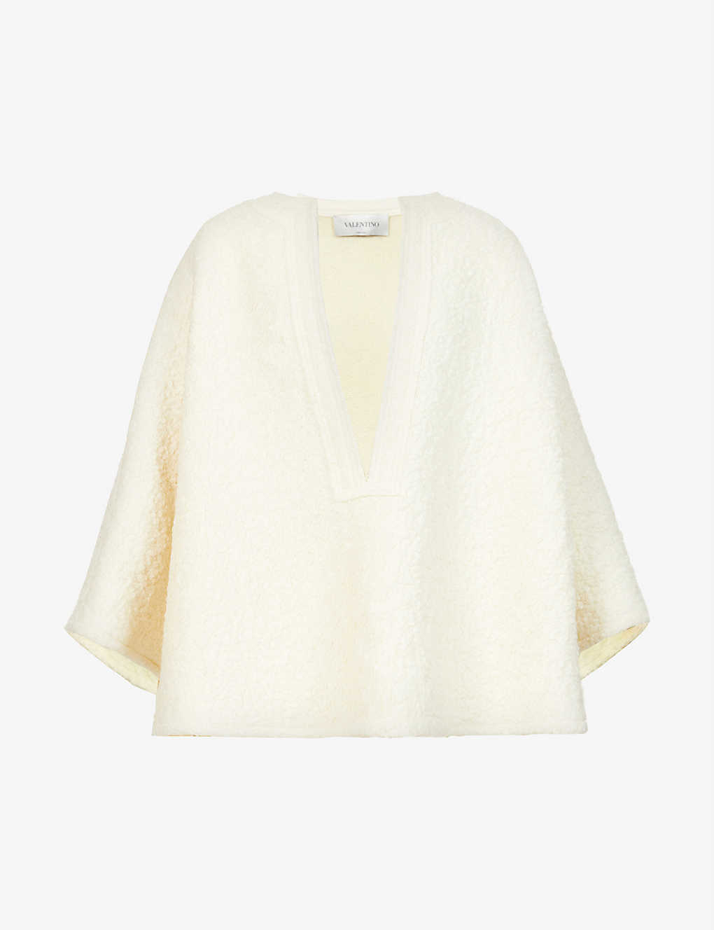 Bouclé-textured wool-blend cape(9416107)
