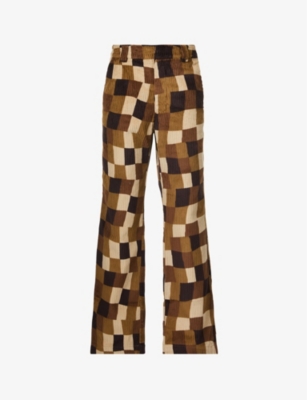 Wobbly Check straight-leg mid-rise corduroy trousers(9463803)