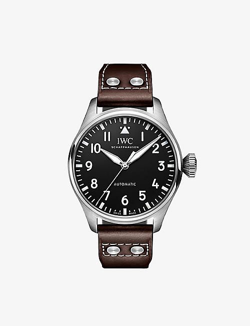 IWC SCHAFFHAUSEN: IW329301 Big Pilot's stainless-steel and leather automatic watch