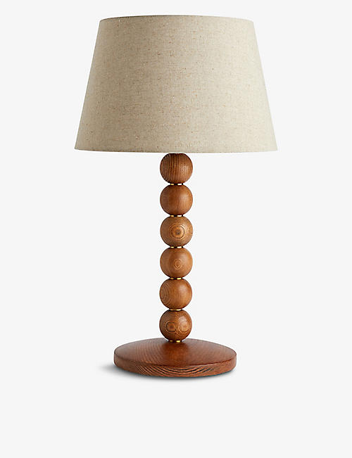 SOHO HOME: Bead solid oak table lamp 61cm