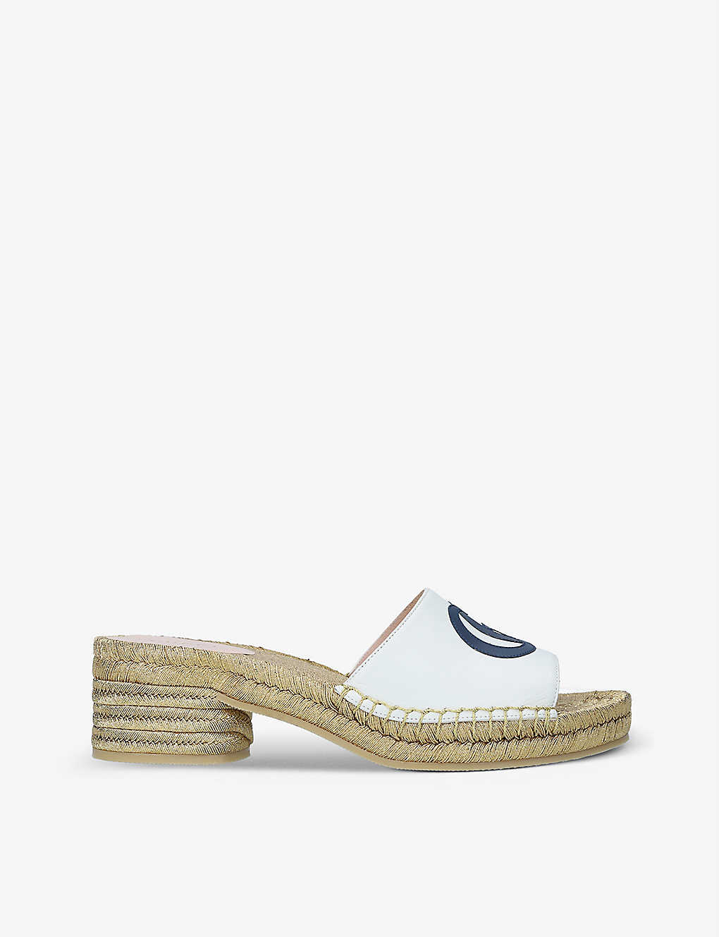 GG-embossed leather espadrille sandals(9353746)