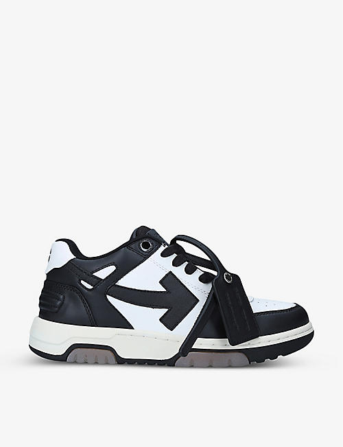 OFF-WHITE C/O VIRGIL ABLOH: Out Of Office logo-embroidered leather trainers