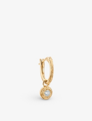 DE BEERS JEWELLERS: Talisman 18ct yellow-gold and 0.08ct diamond single earring