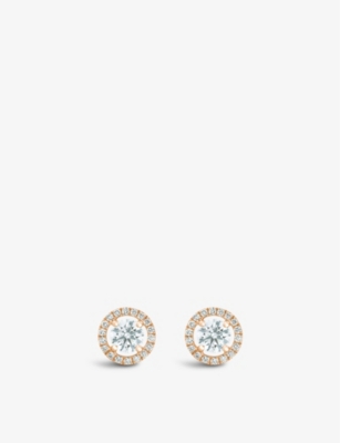 DE BEERS JEWELLERS: Aura 18ct rose-gold and 0.52ct brilliant-cut diamond stud earrings