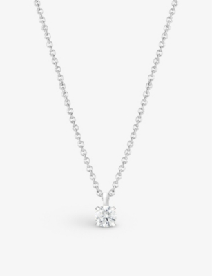 DE BEERS JEWELLERS: DB Classic platinum and 0.20ct brilliant-cut diamond necklace