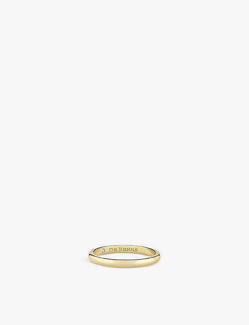 DE BEERS JEWELLERS: DB Classic 18ct yellow-gold wedding band