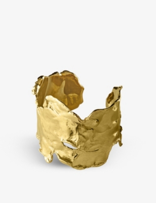 LA MAISON COUTURE: Deborah Blyth Oceanus 24ct yellow gold-plated bronze cuff bracelet