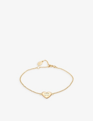 LA MAISON COUTURE: With Love Darling #5 Equality Heart 14ct yellow gold-plated vermeil sterling-silver and cubic zirconia pendant bracelet