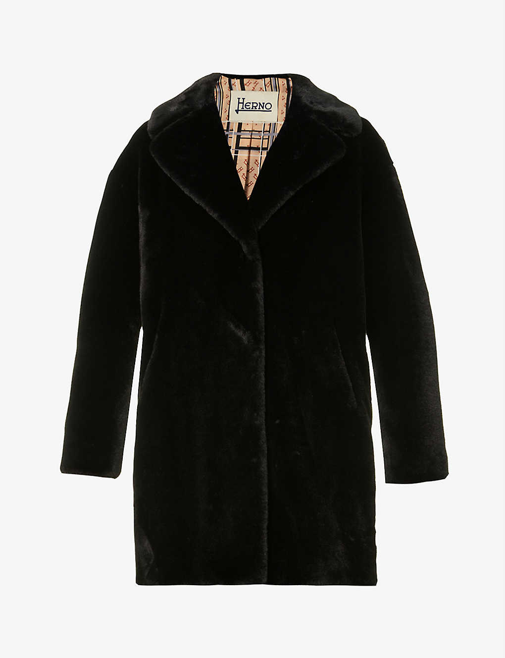 Single-breasted faux-fur coat(9438446)