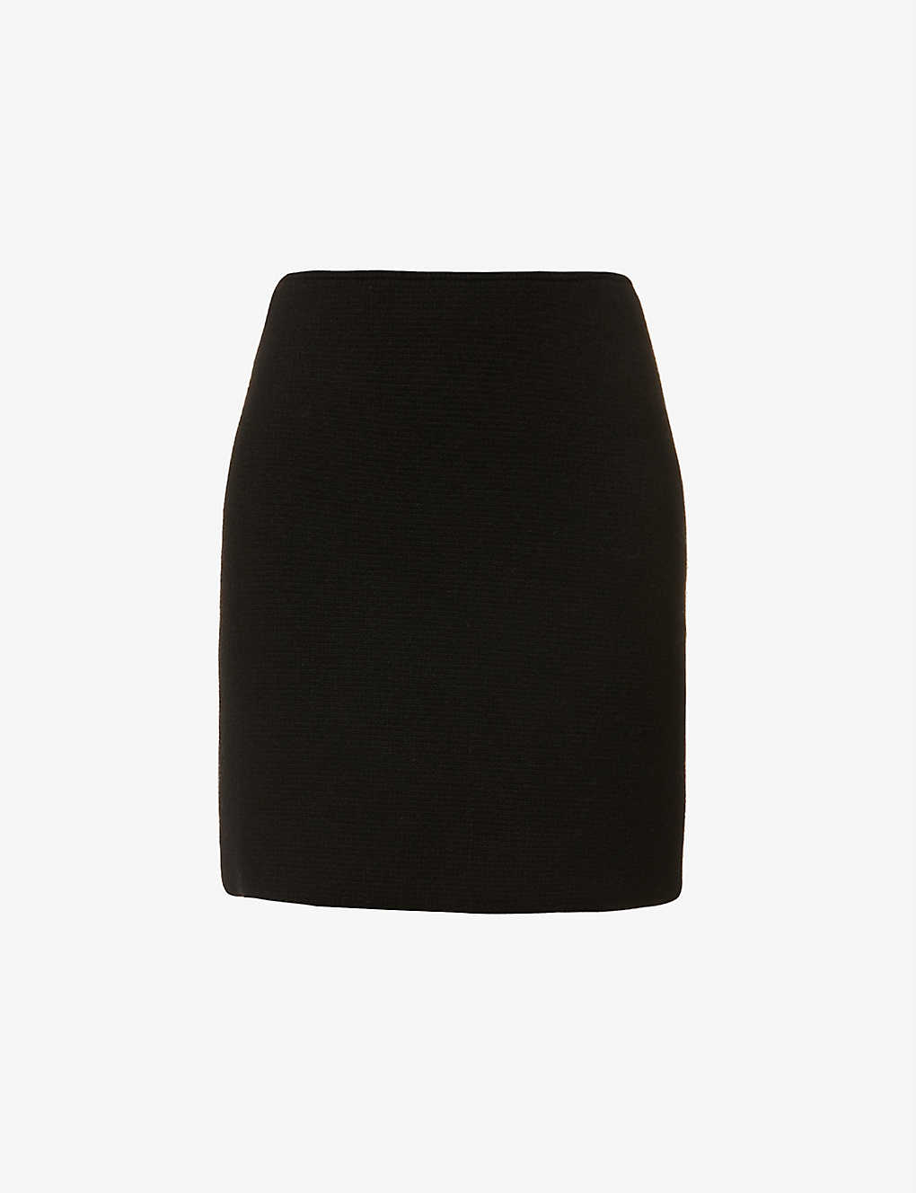 High-waist brushed stretch-wool mini skirt(9425543)