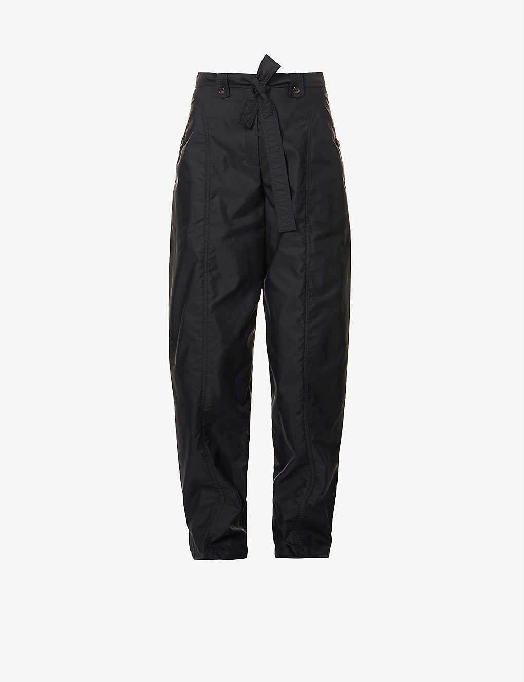 Tapered high-rise cotton-blend trousers(9371600)