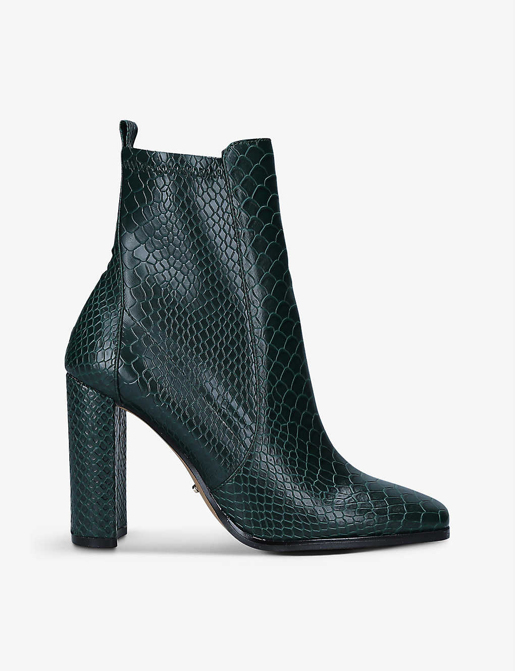Aurla snakeskin-embossed faux-leather heeled ankle boots(9469962)