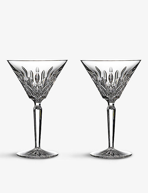 WATERFORD: Lismore crystal martini glasses set of two